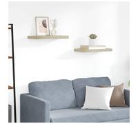 Wall Shelf Red Engineered Wood Oak 50x23x3.8cm Floating Modern Rectangular Slim
