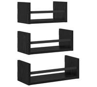 Wall Shelf Set 3 Piece with Bars Floating Shelf Rack Engineered wood vidaXL