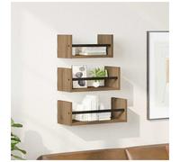 Wall Shelf Set 3-Tier Artisan Oak 40x16x14cm Engineered Wood Modern Mounted
