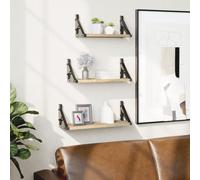 Wall Shelf Set 3pcs Sonoma Oak Engineered Wood Floating Space-Saving 37x12x13cm