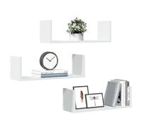Wall Shelf Set 3pcs White Engineered Wood 58x18x18cm Floating Space-saver Home