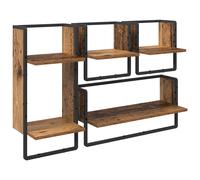 Wall Shelf Set 4 Piece with Bars Wall Mounted Shelf Engineered Wood vidaXL