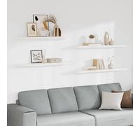 Wall Shelf Set 4pc White 120x23.5x3.8cm Honeycomb MDF Metal Floating Display Set