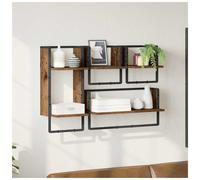vidaXL 5 Shelf Old Wood Wall Shelf Set of 4