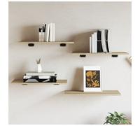 Wall Shelf Set 4pcs Sonoma Oak Engineered Wood 60x30x1.5 cm Floating Heavy-Duty