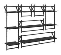 Wall Shelf Set 6 Piece with Bars Wall Mounted Shelf Engineered Wood vidaXL