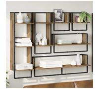 Wall Shelf Set with Shelf Wall-mounted 6 pcs Engineered Wood Shelves vidaXL