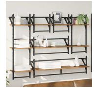 vidaXL 9 Shelf Old Wood Wall Shelf Set of 6