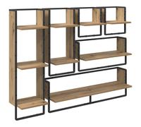Wall Shelf Set 6pc Artisan Oak Engineered Wood 100 x 25 x 30 cm Floating Shelves