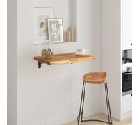 Wall Shelf Solid Acacia Live Edge Natural 50 x 40 x 3.8cm Display Shelf.