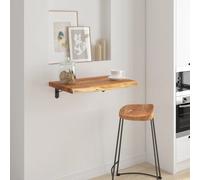 Wall Shelf Solid Acacia Wood Live Edge Natural 60x40x2.5cm Display Heavy