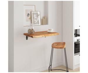 Wall Shelf Solid Acacia Wood Natural Live Edge 40x40x2.5 cm Unique Rustic Grain