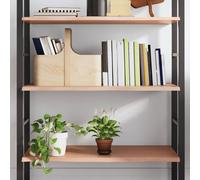 Wall Shelf Solid Oak Live Edge Light Brown 100x50x2 cm Rustic Varnished Handmade