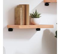 Wall shelf Solid oak live edge light brown 40x30x4 cm varnished rustic handmade