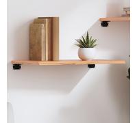 Wall Shelf Solid Oak Live Edge Light Brown 60x40x2cm Untreated Rustic Handmade