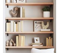 Wall Shelf Solid Oak Live Edge Natural 100x30x4cm Varnished Rustic Display Home