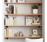 Wall Shelf Solid Oak Live Edge Natural 80x20x2 cm Varnished Rustic Handmade Home