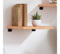 Wall Shelf Solid Oak Live Edge Rustic Light Brown 40x40x(2-4)cm Varnished Unique