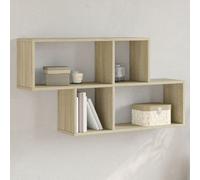 Wall Shelf Sonoma Oak 100x20x53cm Engineered Wood 4-Tier Rustic Floating Mounted