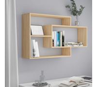 Wall Shelf Sonoma Oak 104x20x58.5 cm Engineered Wood Floating 3-Compartment Unit