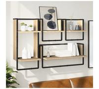 Wall Shelf Sonoma Oak 65x25x30cm Engineered Wood Metal Frame 4-Tier Shelves Home