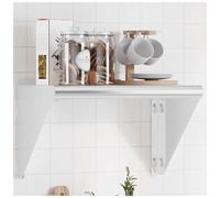 Wall Shelf Stainless Steel Brushed Silver 50x30x31 cm Floating Rack HeavyDuty