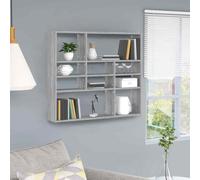 vidaXL Wall Shelf Grey Sonoma Engineered Wood Cube Organiser Picture Ledge