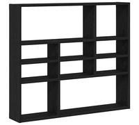 vidaXL Wall Shelf Black Oak 90x16x78 cm Engineered Wood floating shelf