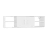 vidaXL Wall Shelf High Gloss White Engineered Wood Wall-Mounted Cabinet Shelf