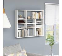 Wall Mounted Display Shelves Unit 90x16x78cm (WxDxH) Engineered Wood White