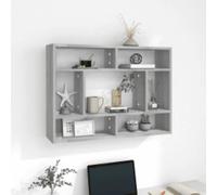 (grey sonoma) vidaXL Wall Shelf Wall-Mounted Shelf Storage Display Rack Engineered Wood