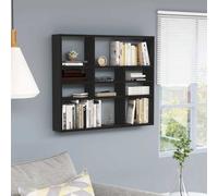 Vidaxl Wall Shelf Black 90X16X78 Cm Engineered Wood