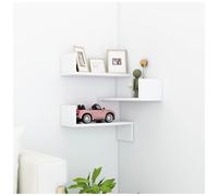 Wall Shelf White 40x40x49.5cm Engineered Wood 3-Shelf Wall-Mounted Modern Shelf