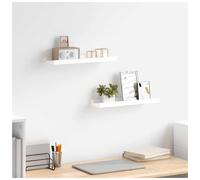 Wall Shelf White Engineered Wood 40x9x3cm 2-Tier Minimalist Floating Ledge Tray