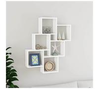 Wall Shelf White Engineered Wood 78x15x93 cm 6-Shelf Slim Modern Space-Saving