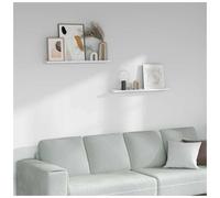 Wall Shelf White Marble 80x9x3cm Engineered Wood Floating 2-Tier Modern Minimal