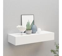 Vidaxl Wall-mounted Drawer Shelf White 60X23.5X10 Cm Mdf, White