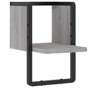 vidaXL Wall Shelf with Shelf Black Oak 30 x 25 x 30 cm Engineered Wood