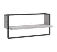 Wall Shelf 65x25x30 cm Sonoma Oak Engineered Wood & Metal Floating Rack for Home