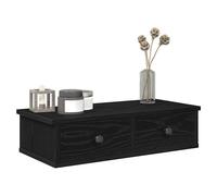 vidaXL Wall Shelf with Drawers Black 60x28x15 cm Engineered Wood