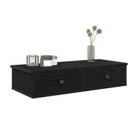 (black, 80 x 31 x 17 cm) vidaXL Wall Shelf with Drawers White 60x25x15 cm Engineered Wood