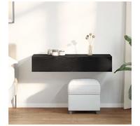 vidaXL Wall Shelf with Drawers Black 100x36x19 cm Engineered Wood