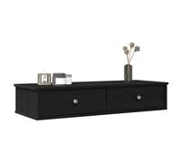 vidaXL Wall Shelf with Drawers Black 100x37.5x19 cm Engineered Wood