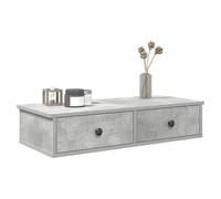 (concrete grey, 80 x 31 x 17 cm) vidaXL Wall Shelf with Drawers White 60x25x15 cm Engineered Wood