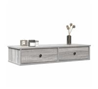 vidaXL Wall Shelf with Drawers Grey Sonoma 100x37.5x19 cm Engineered Wood