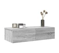 (grey sonoma, 60 x 26.5 x 15 cm) vidaXL Wall Shelf with Drawers Floating Storage Display Shelf Engineered Wood