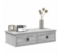 vidaXL Wall Shelf with Drawers Grey Sonoma 60x28x15 cm Engineered Wood