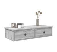 vidaXL Wall Shelf with Drawers Grey Sonoma 80x31x17 cm Engineered Wood