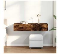 vidaXL Wall Shelf with Drawers Smoked Oak 100x36x19 cm Engineered Wood
