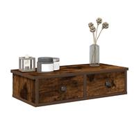 vidaXL Wall Shelf with Drawers Smoked Oak 60x28x15 cm Engineered Wood